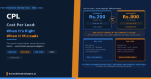 **Alt text:** Infographic explaining why Cost Per Lead (CPL) can be misleading, comparing low-cost and high-quality leads, and highlighting the importance of optimizing for qualified (Tier 2) leads in Meta Ads. 