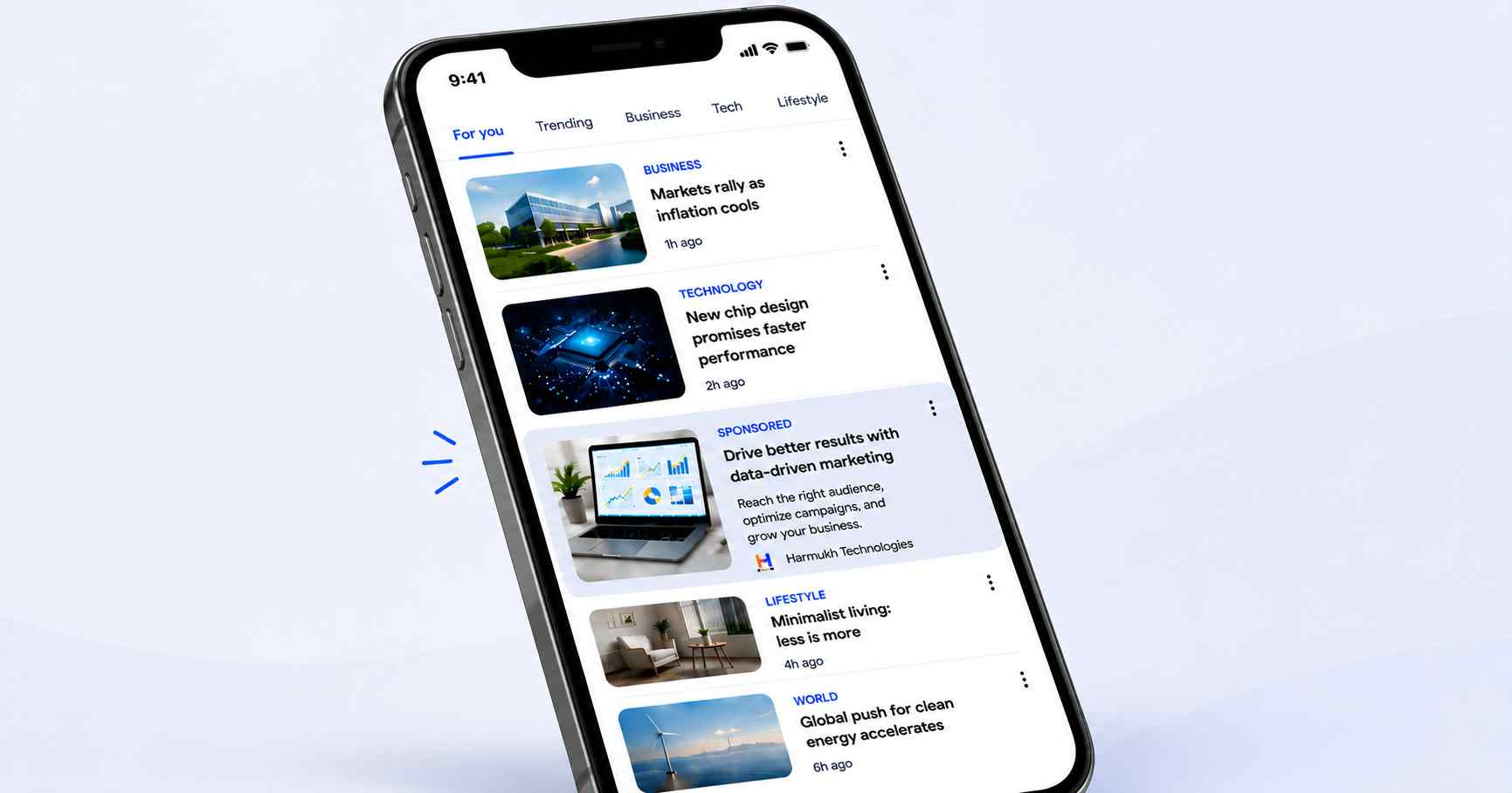 Native advertising example showing sponsored content integrated within a digital content feed